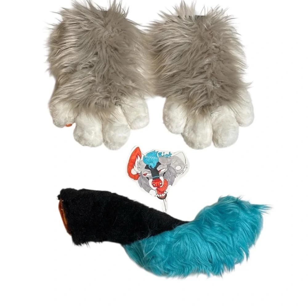 RIO Furry Wolf Big Head,Paws and Tail,HandMade,Adult